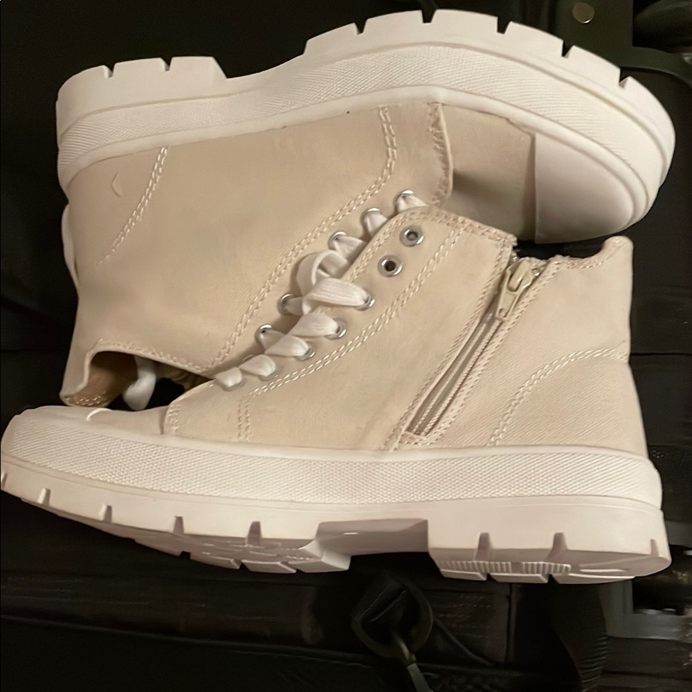 Women's Cream High-Top Sneakers